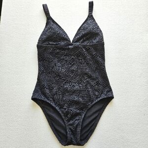 Mossimo Supply Co. Strappy Back Black‎ Lace One-Piece Swimsuit. Size Small